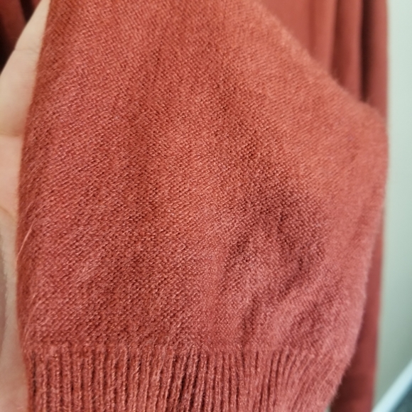 Carol Rose rust red open front waterfall cardigan - Picture 2 of 2